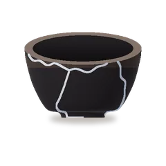 The same bowl mended with silver.